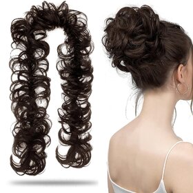 Long Frill Style chignons Hair bun Messy hair style Hair Extensions and Wigs for Women and girls, Natural Black