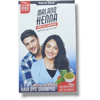 Malano Henna Hair Dye Sahmpoo Natural Black 30g