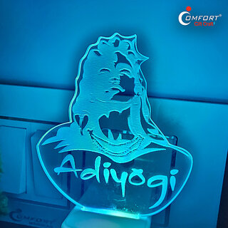 ADI YOGI 3D ILLUSION LIGHT RGB SHIV JI NIGHT LAMP SHIVA DECORATION LED SHANKAR Night Lamp (10 cm, MULTICOLOR) ADI YOGI 3D ILLUSION LIGHT RGB SHIV JI NIGHT LAMP SHIVA DECORATION LED SHANKAR Night Lamp (10 cm, MULTICOLOR)