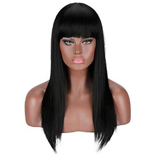                       Kaku Fancy Dresses Artificial Hair Wig For Ladies Black, Free-Size, For Boys  Girls                                              