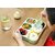 Getko With Device Leak Proof 4 Compartment Lunch Box Reusable Microwave Freezer Safe Food Containers with Spoon for Adults and Kids (1Pc - Multicolor) PP Plastic
