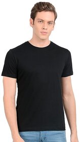 Cotton Half Sleeve round neck T-Shirt for Men and Women - Black