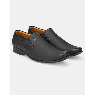                       Kwiclo Men's Formal Slip-On Shoe Black                                              