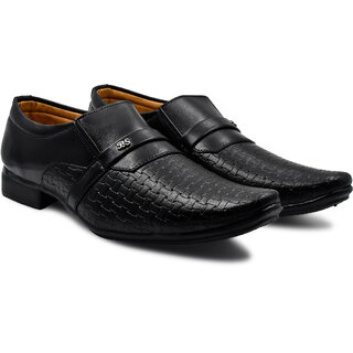                       Kwiclo Men's Formal Slip-On Shoe Black                                              