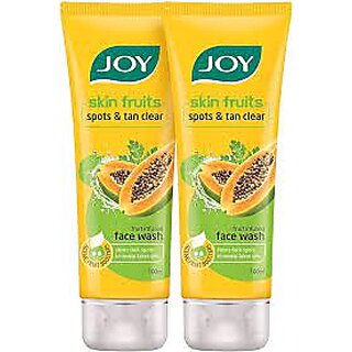                       Joy Skin Fruits Spots  Tan Clear Papaya (Pack of 2 x100ml) Face Wash  (200 ml)                                              