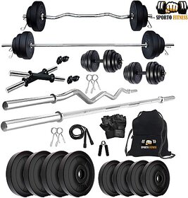 Sporto Fitness 20 Kg 20 Kg Curl Stade Home Gym Combo