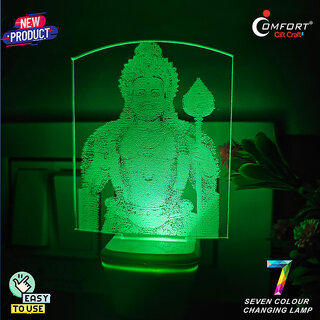                       Murugana Ji Lord Murugana 3D ILLUSION PLUG LIGHT CHRISTIAN LAMP DECORATION LED Night Lamp  (10 cm, MULTICOLOR)                                              