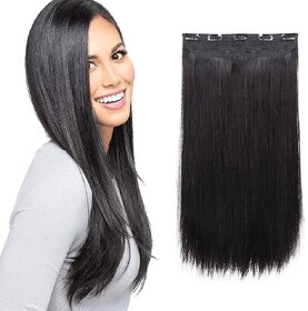 5 Clip 24 Inch Natural Black Straight Hair Extension Pack of 1