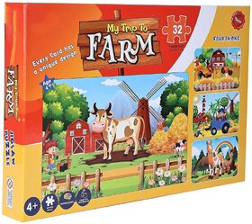 Seema Kitchenware Toys  Games My Trip To Farm Jigsaw PuzzlesEducational Puzzle  Games for Focus and Memory with Vibra