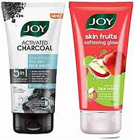 Joy Brightening Charcoal and Apple Facewash Combo 150ml Each Face Wash  (300 ml)