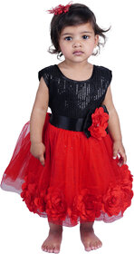 Party wear dress for Girls (Red  Black)