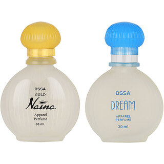 Ossa Gold Naina EDP With Musky Notes And Dream Collection EDP With Ambery Notes Long Lasting Unisex Perfume 30ml Each (P Ossa Gold Naina EDP With Musky Notes And Dream Collection EDP With Ambery Notes Long Lasting Unisex Perfume 30ml Each (P