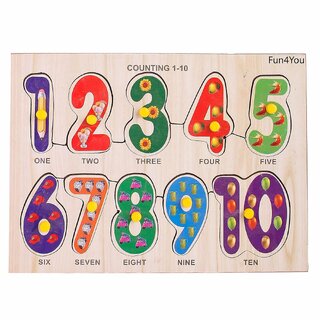                       Seema Kitchenware Numbers 1 to 10 Puzzle Kids Wooden Toys for Kids 3+ Jigsaw Puzzles for Adults Baby Learning Toys Educa                                              