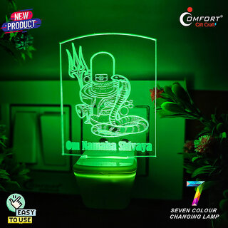 OM NAMAH SHIVAY 3D ILLUSION LIGHT RGB NIGHT LAMP LIGHT DECORATION LIGHT SHANKAR JI LED Night Lamp (10 cm, Multicolor) OM NAMAH SHIVAY 3D ILLUSION LIGHT RGB NIGHT LAMP LIGHT DECORATION LIGHT SHANKAR JI LED Night Lamp (10 cm, Multicolor)