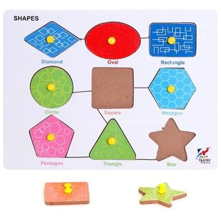                       Seema Kitchenware Angel Shapes Puzzle Kids Wooden Toys for Kids 3+ Jigsaw Puzzles for Adults Baby Learning Toys Educatio                                              