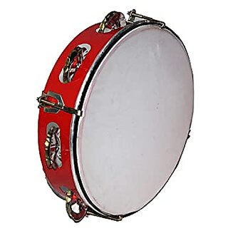                       Kaku Fancy Dresses Dafli, Tambourine Hand Percussion Musical Instruments For Kids, Wooden Dafli, Marching Parade Drum                                              