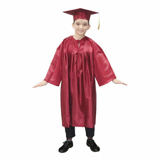                       Kaku Fancy Dresses Graduation Gown With Hat  Stole/Scarf  Degree Costume For Convocation Dress For Boys  Girls Maroon                                              