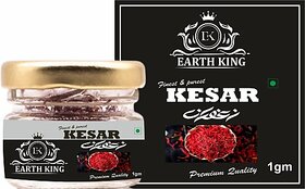 EARTH KING Saffron Thread Kesar/ Keshar/ Zafran /Jafran for Men Women (A++ Grade) (1 g)