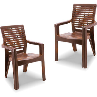                       MAHARAJA Singham 102 Chairs for Home, Office  Bearing Capacity up to 200Kg (Pack of 2, Teakwood)                                              