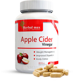 Herbal max Apple Cider Vinegar Capsule Weight Loss Support for Men  Women - 800mg (30 Cap