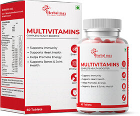 Herbal Max Multivitamins Immunity Boosters for Energy, Heart, Bones  Joint Health (60 Tablets)