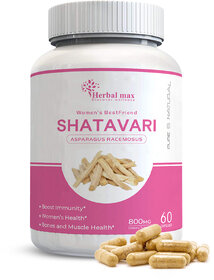 Herbal Max Shatavari Capsules Empowering Women's Wellness (800mg, 60 Capsules)
