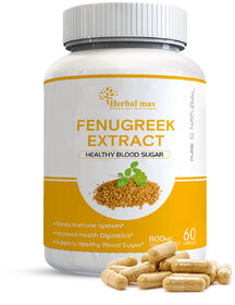 Herbal Max Fenugreek Extract (Methi) Boosting Lactation, Skin  Hair Health, and Natural Metabolism Boost (60 Capsules)