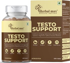 Herbal Max Testo Booster Capsules Performance  General Wellness- 800mg (60 Capsule)