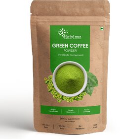 Herbal max Organic Green Coffee Beans Powder for Weight Management  Instant Coffee (100g