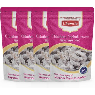                       Chamria Chhuhara Pachak Meetha Ayurvedic Mouth Freshener 120 Gm Pouch Pack of 4                                              