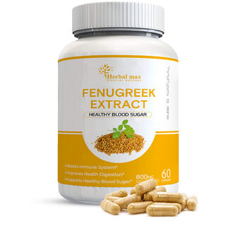                       Herbal Max Fenugreek Extract (Methi) Boosting Lactation, Skin  Hair Health, and Natural Metabolism Boost (60 Capsules)                                              