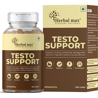                       Herbal Max Testo Booster Capsules Performance  General Wellness- 800mg (60 Capsule)                                              