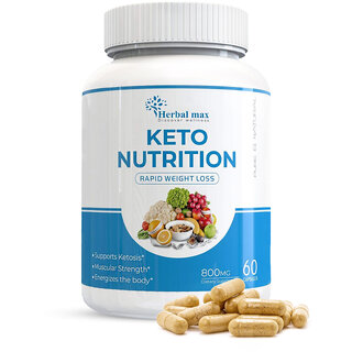                       Herbal max Keto Nutrition Rapid Weight Loss Support - 60 Capsules (Pack of 1)                                              