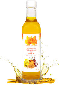 Dorjee Wellness Wood Pressed Yellow Mustard Oil(Sarso Ka Tel) Cold pressed/KachiGhani/cooking oil Mustard Oil 1 Ltr.