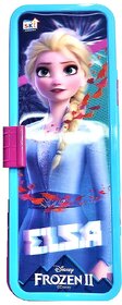 Mannat 3D View FROZEN-EL Printed Double Layer Plastic Pencil Box with 1pcs Pencil,Eraser and Scale for Boys  Girls(Multi