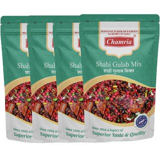                       Chamria Shahi Gulab Mix Mouth Freshener 120 Gm Pouch Pack of 4                                              