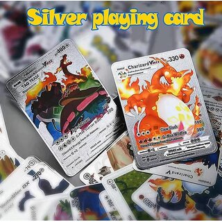 Mannat Playing Cards, 55 PCS Silver Foil Card, Vmax GX Rare Silver Cards and Common-Rare Mystery Card.