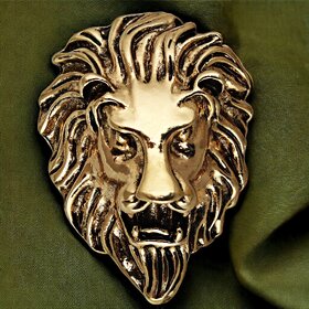 LUCKY JEWELLERY Designer Antique Gold Oxidised Plating Lion Face Shaped Brooch/Lapel Pin for Men   Women