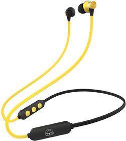 EKKO Unplug N02 Neckband with Super Sound Heavy Bass, Playback time Upto 15 Hours, Max BASS, TwinConnect, Siri & Google Assistant Activate (Yellow)