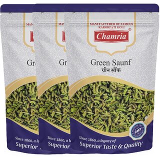                       Chamria Green Saunf Mouth Freshener 120 Gm Pouch Pack of 3                                              