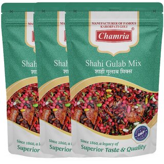                       Chamria Shahi Gulab Mix Mouth Freshener 120 Gm Pouch Pack of 3                                              