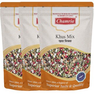                       Chamria Khus Mix Mouth Freshener 120 Gm Pouch Pack of 3                                              