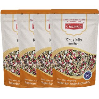                       Chamria Khus Mix Mouth Freshener 120 Gm Pouch Pack of 4                                              