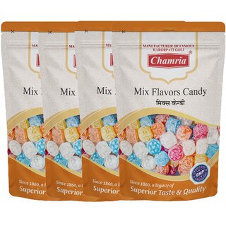                       Chamria Mix Flavors Candy Mouth Freshener 120 Gm Pouch Pack of 4                                              