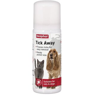                       Beaphar Tick Away Spray for Cats  Dogs Tick Away Spray for Removal Freezes Ticks -50ML                                              