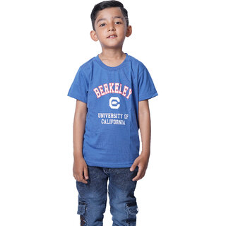                       Kid Kupboard Cotton Boys T-Shirt, Bright Blue, Half-Sleeves, 5-6 Years KIDS6226                                              