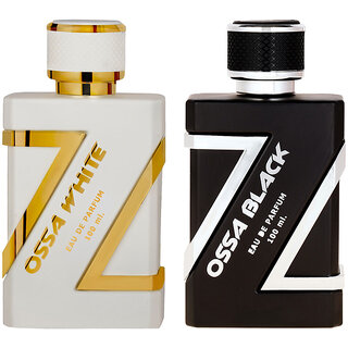                       Ossa White EDP Unisex Perfume 100ml And Ossa Black EDP For Men 100ml Perfume Long Lasting Fragrance  (Pack of 2)                                              
