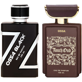 Ossa Black EDP For Men 100ml And Ossa Touch Oud EDP Unisex Perfume 100ml Long Lasting Fragrance (Pack of 2) Ossa Black EDP For Men 100ml And Ossa Touch Oud EDP Unisex Perfume 100ml Long Lasting Fragrance (Pack of 2)
