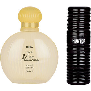Ossa Gold Naina EDP Unisex Perfume 100ml And Hunter EDP Perfume For Men 30ml Long Lasting Fragrance (Pack of 2) Ossa Gold Naina EDP Unisex Perfume 100ml And Hunter EDP Perfume For Men 30ml Long Lasting Fragrance (Pack of 2)