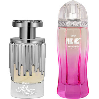                       Ossa Autumn EDP 100ml Unisex Perfume And Pink Mist EDP 100ml Perfume For Women Long Lasting Fragrance (Pack of 2)                                              